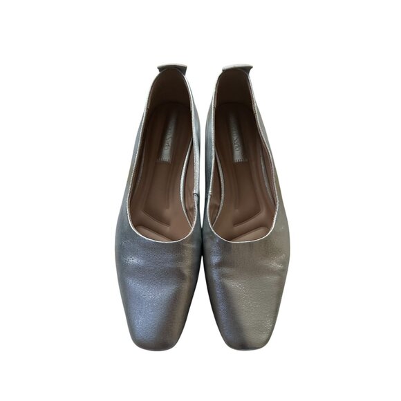 FRANCO SARTO Silver Leather Dress Flats Size 9 - Picture 4 of 10